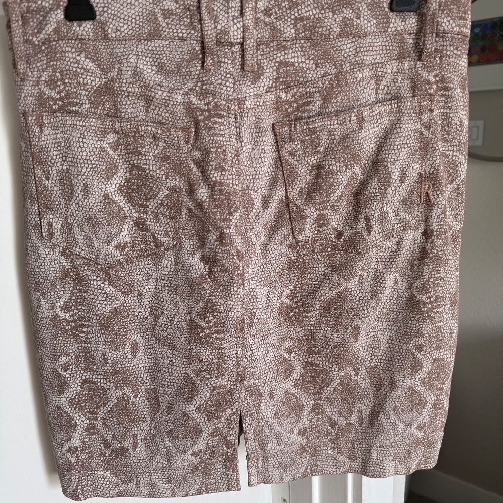 Rich and Skinny Tan Snakeskin Denim Skirt Size 25 - Picture 8 of 9